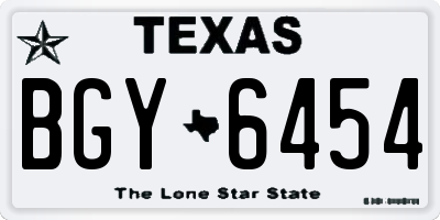 TX license plate BGY6454