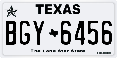 TX license plate BGY6456