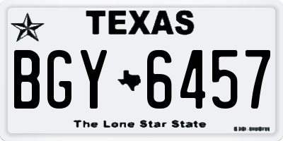 TX license plate BGY6457