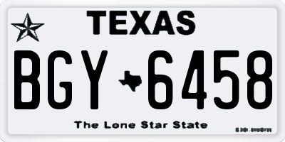 TX license plate BGY6458