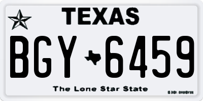 TX license plate BGY6459