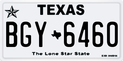 TX license plate BGY6460