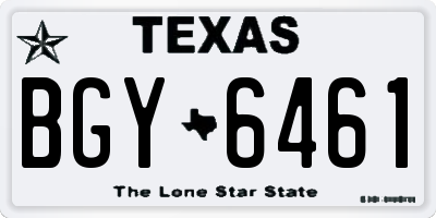 TX license plate BGY6461