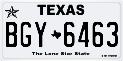 TX license plate BGY6463