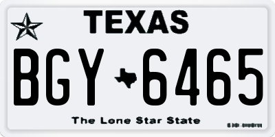 TX license plate BGY6465