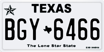 TX license plate BGY6466