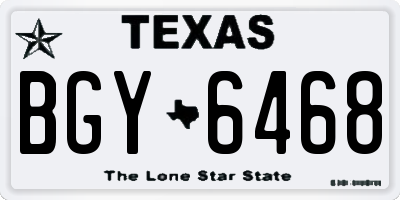 TX license plate BGY6468