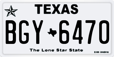 TX license plate BGY6470