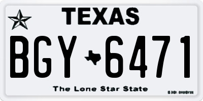 TX license plate BGY6471