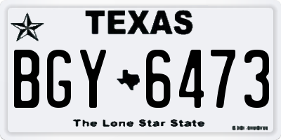 TX license plate BGY6473