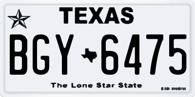TX license plate BGY6475