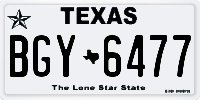 TX license plate BGY6477