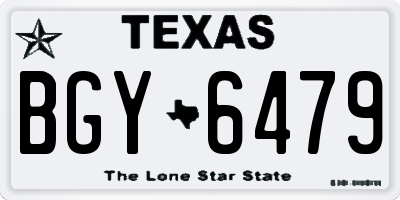 TX license plate BGY6479