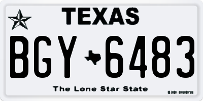 TX license plate BGY6483