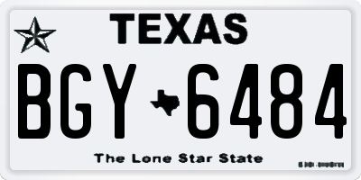 TX license plate BGY6484