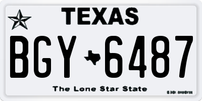 TX license plate BGY6487