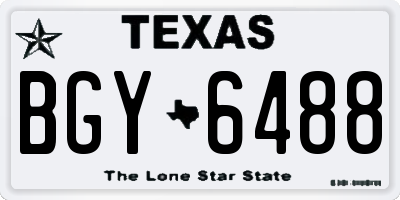 TX license plate BGY6488