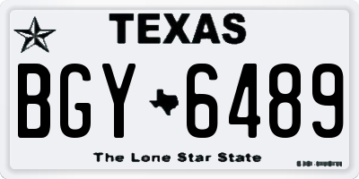 TX license plate BGY6489