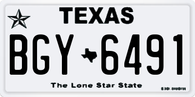 TX license plate BGY6491
