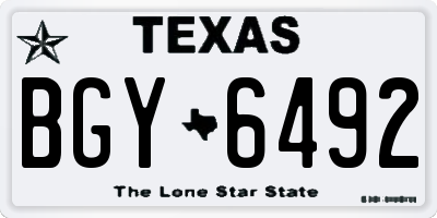 TX license plate BGY6492