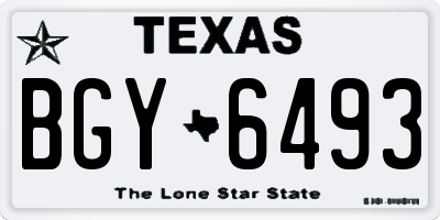 TX license plate BGY6493
