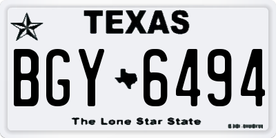 TX license plate BGY6494