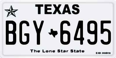 TX license plate BGY6495