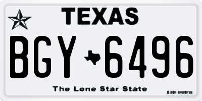TX license plate BGY6496
