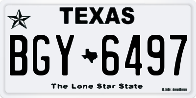 TX license plate BGY6497