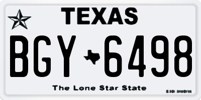 TX license plate BGY6498