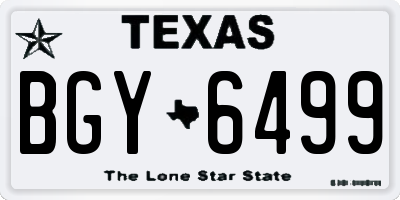 TX license plate BGY6499