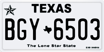 TX license plate BGY6503