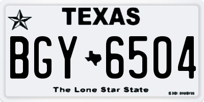 TX license plate BGY6504