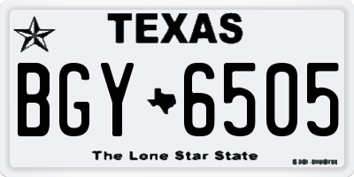 TX license plate BGY6505