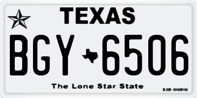 TX license plate BGY6506