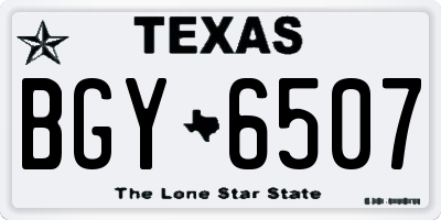 TX license plate BGY6507