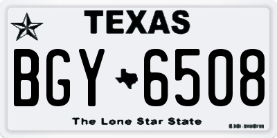TX license plate BGY6508