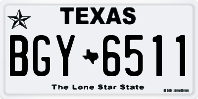 TX license plate BGY6511