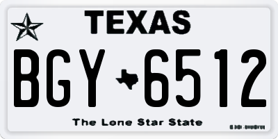 TX license plate BGY6512