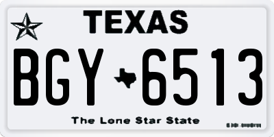 TX license plate BGY6513