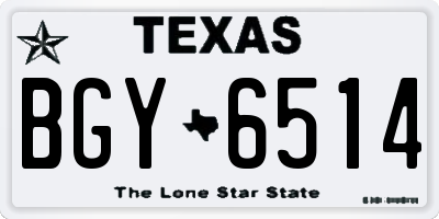 TX license plate BGY6514