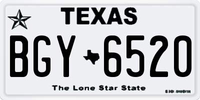 TX license plate BGY6520