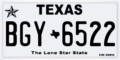 TX license plate BGY6522