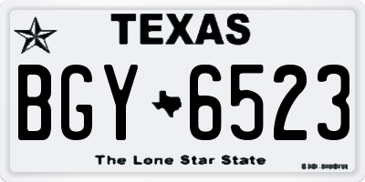 TX license plate BGY6523