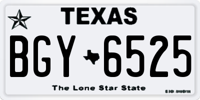 TX license plate BGY6525