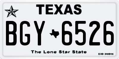TX license plate BGY6526