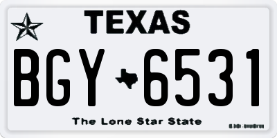 TX license plate BGY6531