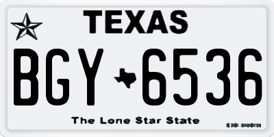 TX license plate BGY6536