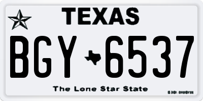 TX license plate BGY6537