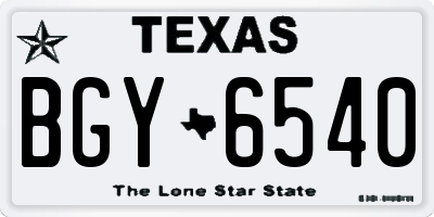 TX license plate BGY6540